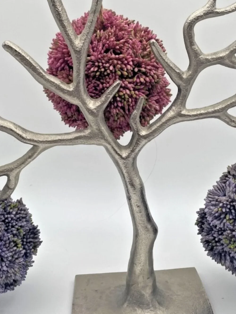 Set of 3 Colorful Faux Sedum Flower Balls Orbs 4